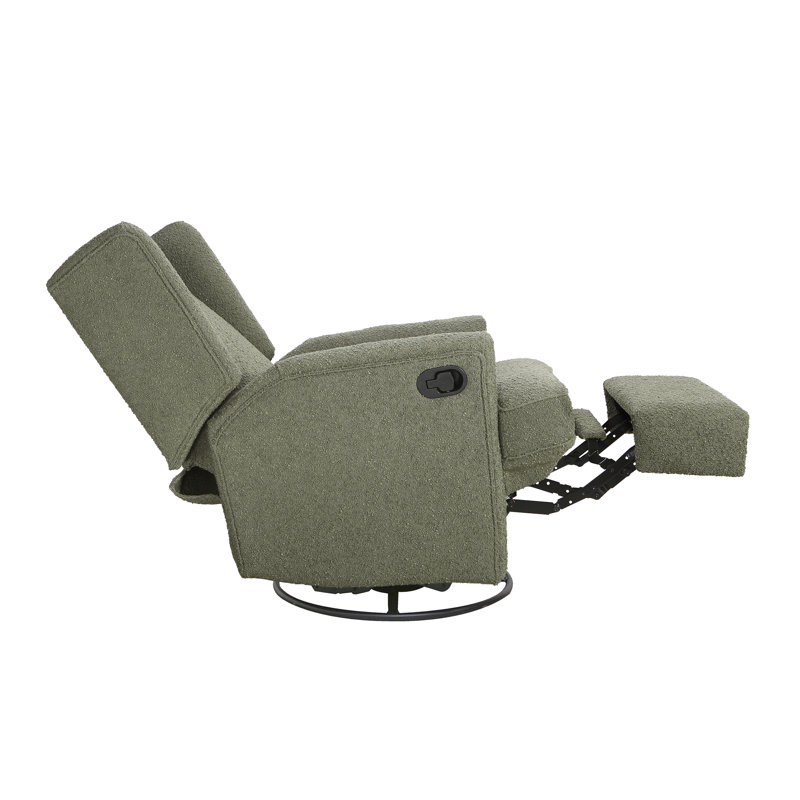 Heming Wingback Recliner Nursery Glider, Sage Boucle
