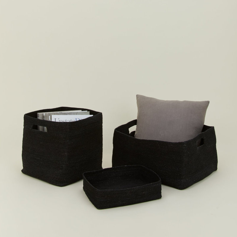 Essential Laundry Basket with Handles, Black