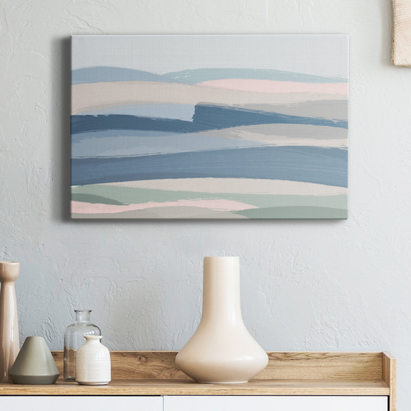 «Rolling Waters» - peinture sur toile tendue, H 60 po x l 40 po x P 1 po