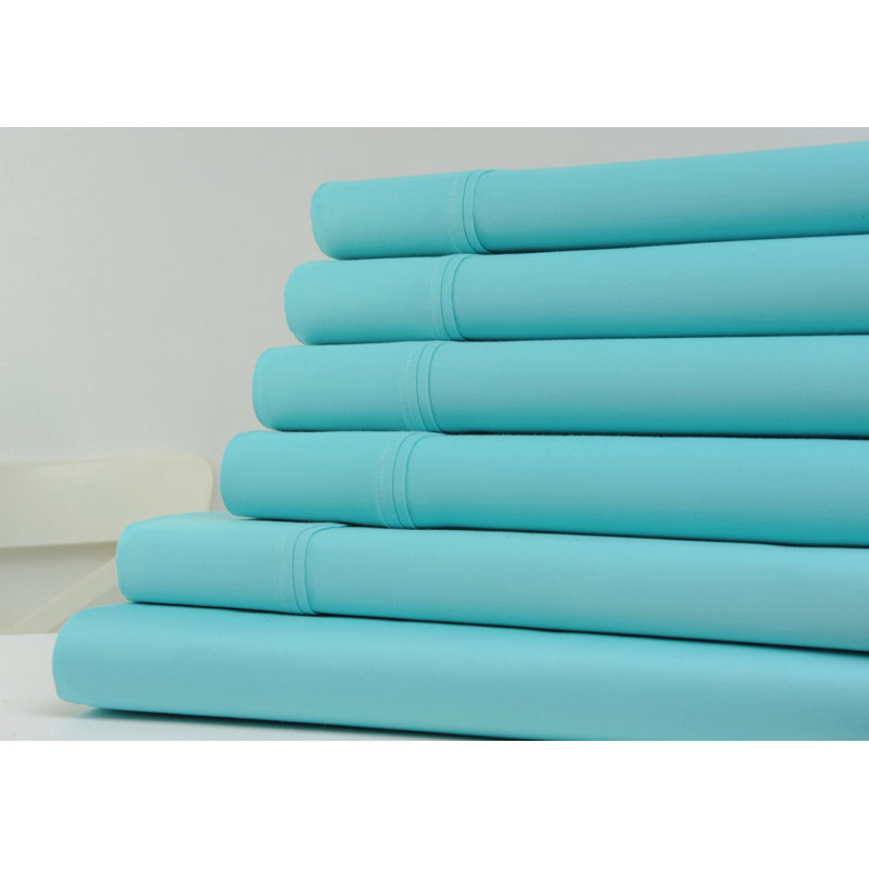 Ensemble de draps en coton riche de 1200 fils Kathy Ireland Gallery, Turquoise