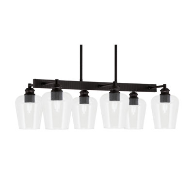 Edge 6 Light Bar Shown With 5" Clear Bubble Glass