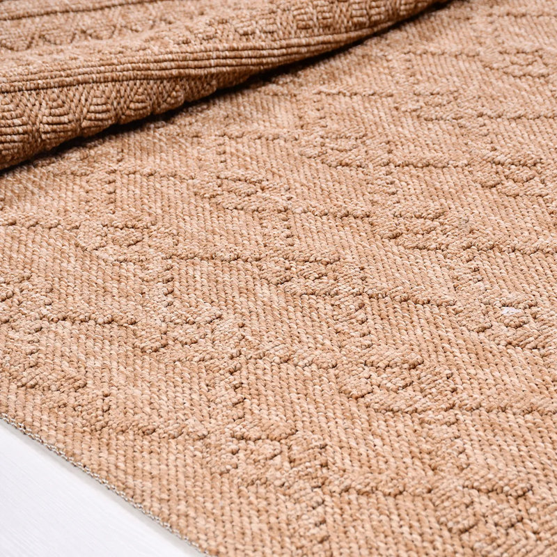 Tapis brun en polypropylène antidérapant Seldon résistant aux taches et facile à nettoyer, 2,6 pi x 10 pi