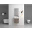 Meuble-lavabo mural 18 po avec lavabo en résine blanche et porte d'armoire à fermeture en douceur 18 po-116040594