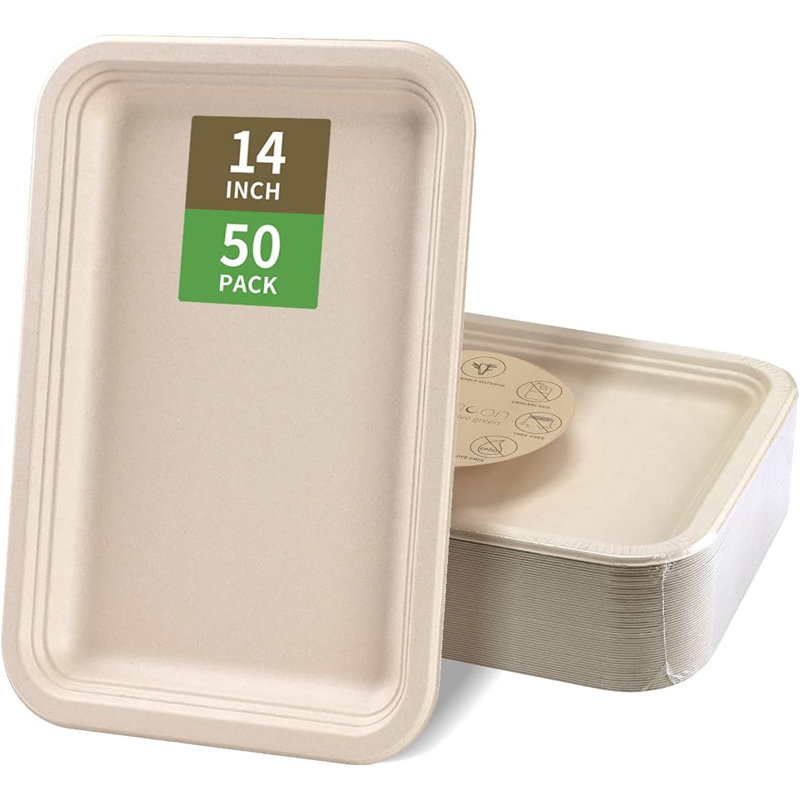 50 Pack 14" Disposable Crawfish Trays