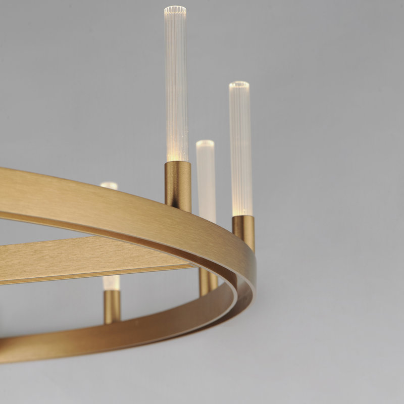 Briarcliff 15 - Light Dimmable LED Wagon Wheel Chandelier, Gold