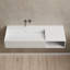 Lavabo de salle de bain mural rectangulaire à surface solide 34 "x 18" MonBlari - blanc mat-127146924
