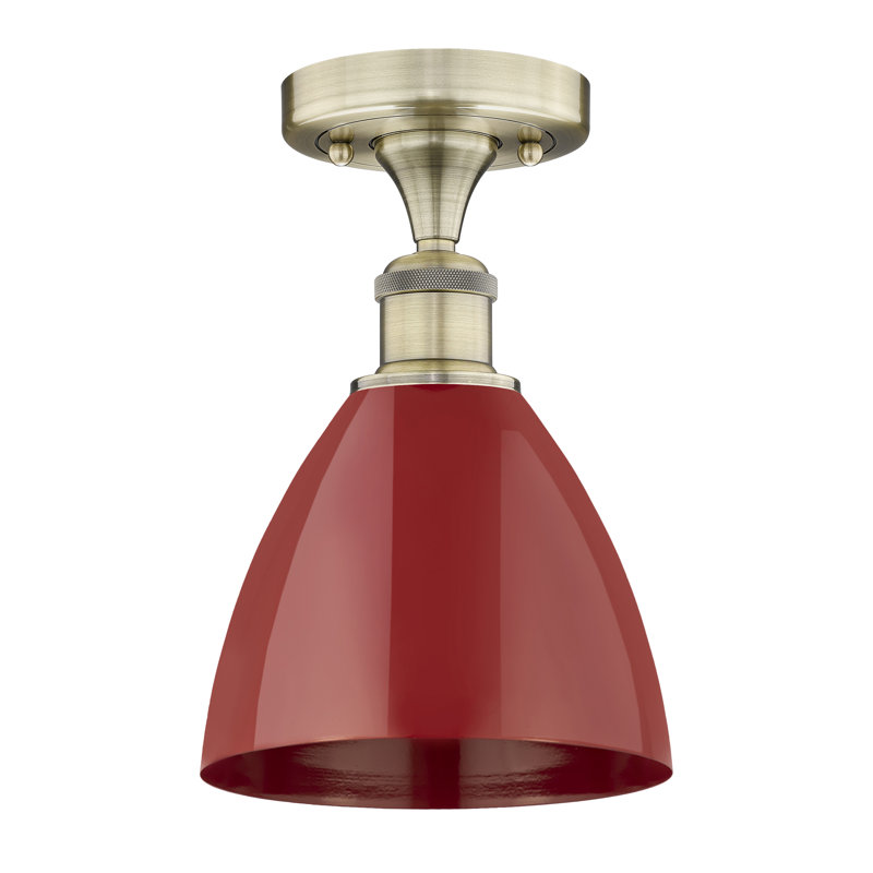 Plafonnier semi-encastré Riegelsville, Laiton antique, Rouge