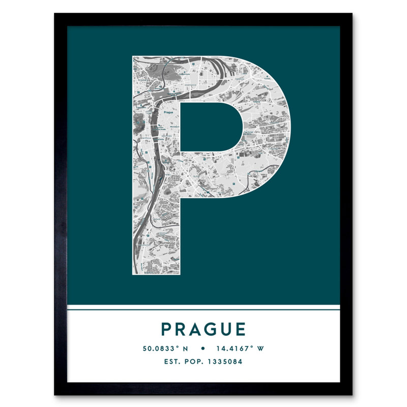 Prague Czechia City - Single Picture Frame Typography