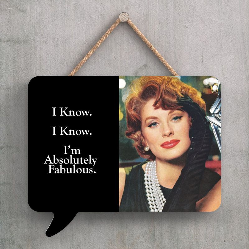 Pinup Im Absolutely Fabulous - Rectangle Print on MDF