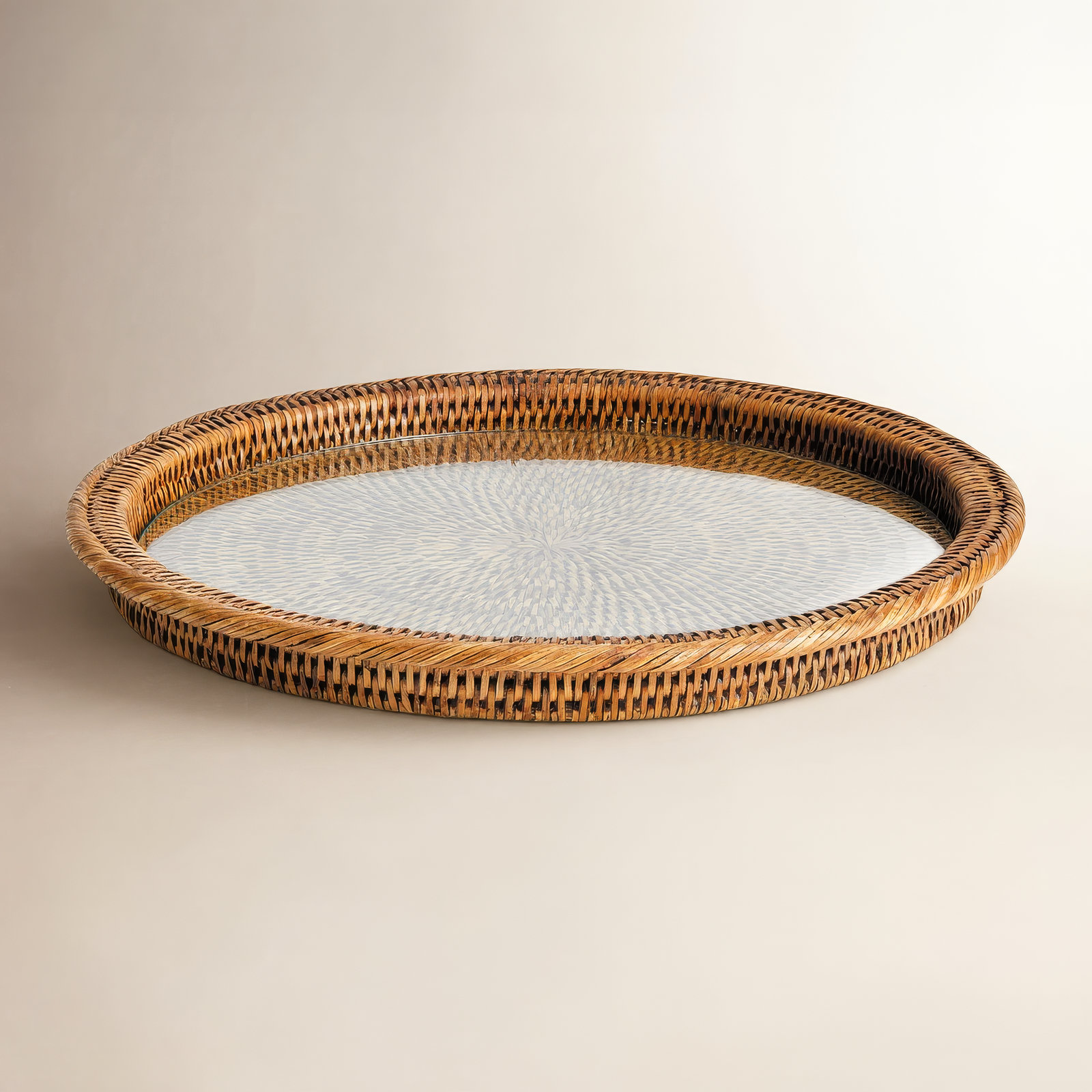 Aldana Round Platter, Brown