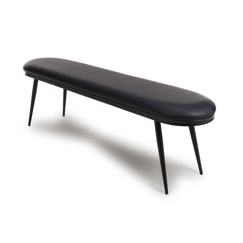 Destry Faux Leather Upholstered Bench, Black