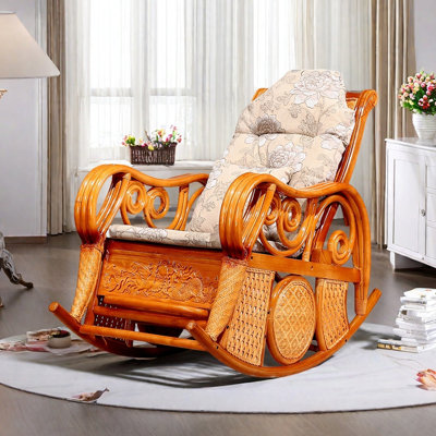 Chaise berçante en rotin décontractée Balcon