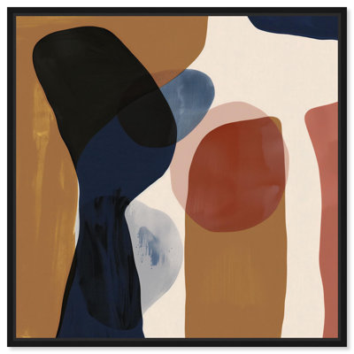 Ochre Overlap III Canvas Print Modern Boho Wall Art by Art Remedy, Black Frame, 12 x 12