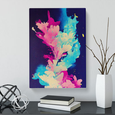 Bluebell Flower Splatter - Wrapped Canvas