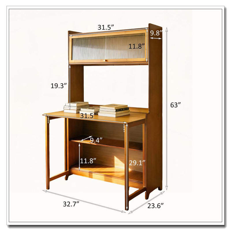 Table pliante en bambou, Noyer 1