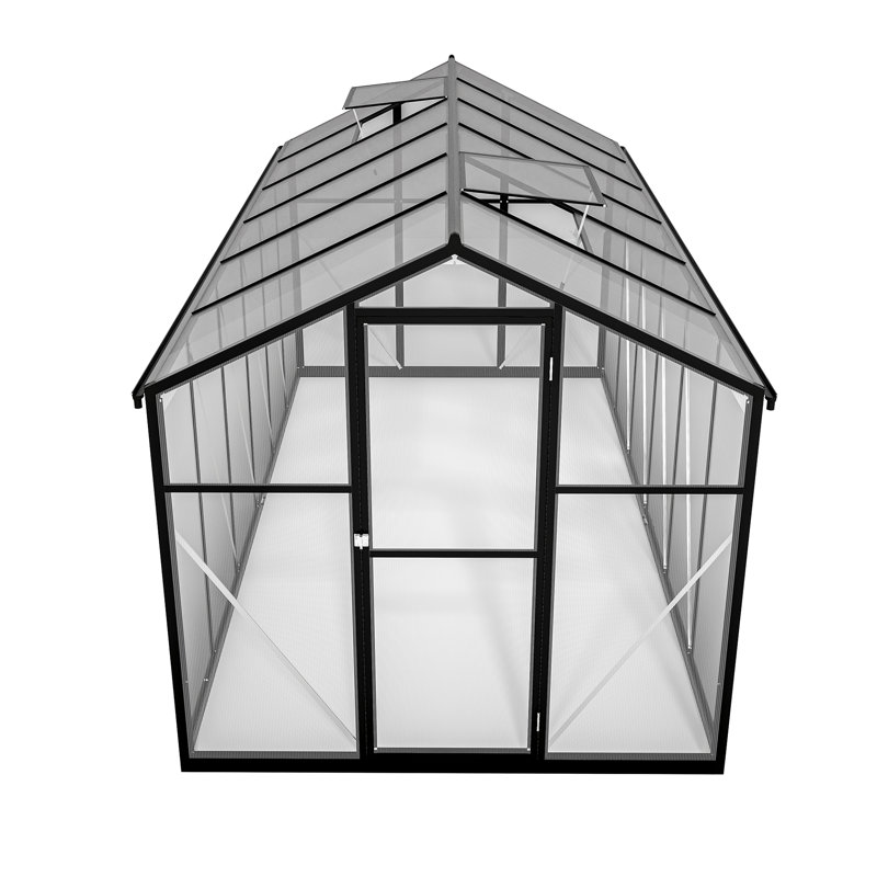 6' X 12' Greenhouse With Stable Construction For Plants In Garden, Backyard, Modern Plant Growth Enhancement Features Balcony