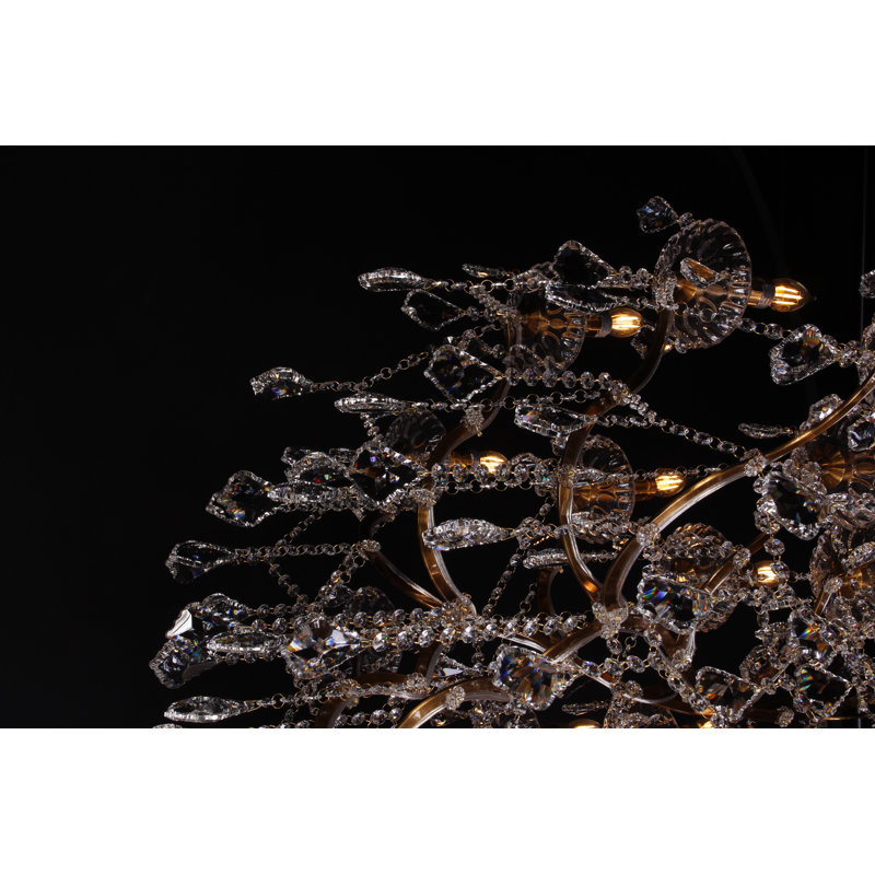 Lustre à plusieurs niveaux de style bougie 25 lumières Rodrigues, Laiton