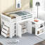 Lit mezzanine simple avec extérieur blanc et espace de rangement - Armoire, tiroir, tablette, coffre-fort de bureau escamotable multifonctionnel-754554468