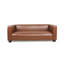 Canapé en cuir brun clair - Canapé de salon moderne à 3 places avec un confort moelleux et une fabrication durable, d'une largeur de 80,25 pouces