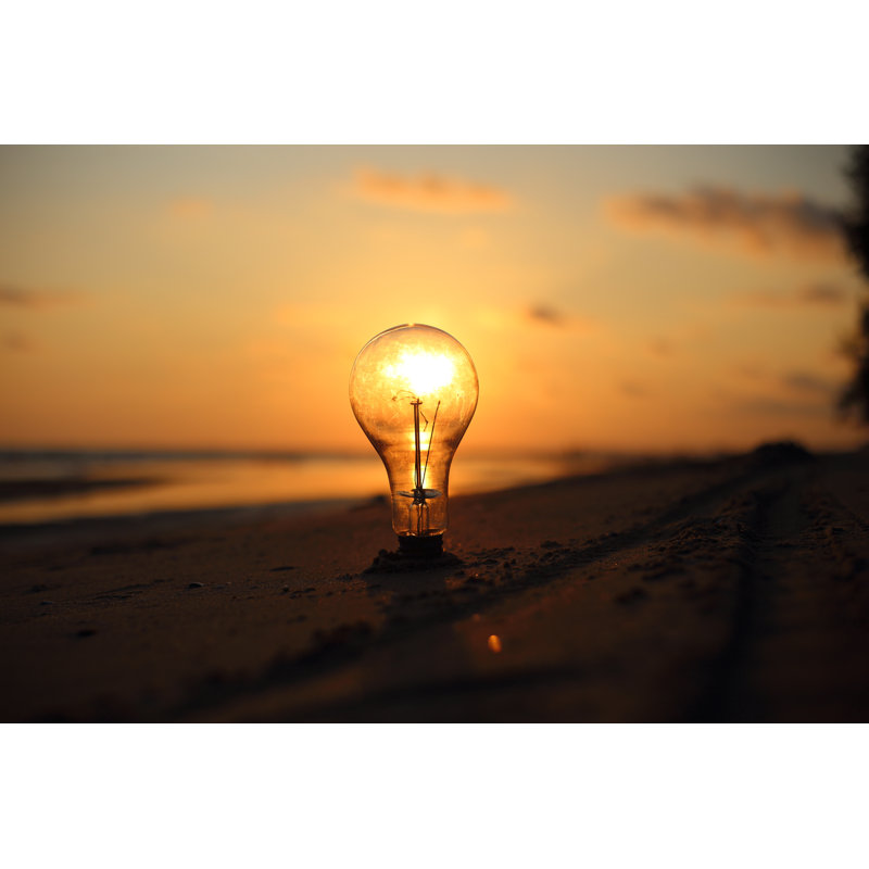 Ampoule électrique - photographie sur toile tendue, H 20 po x l 30 po x P 1,25 po