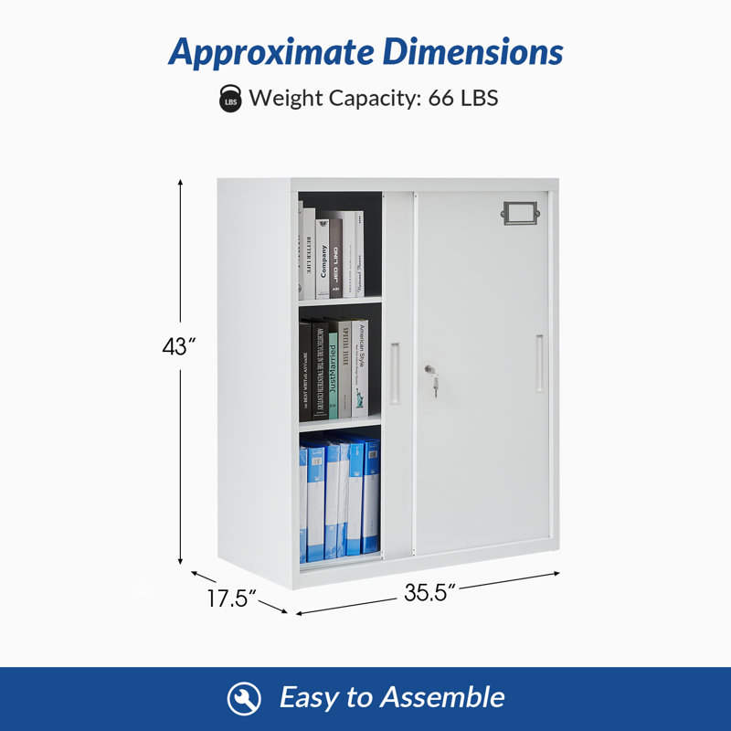 Armoire de rangement en métal l 35,5 po Ahlheim