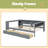 Platform Bed With Storage Shelves, Drawers, Charging Station And Upholstered Headboard-121579619