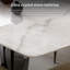 Sleek Rectangular Ultra Crystal Stone Dining Table-105490441
