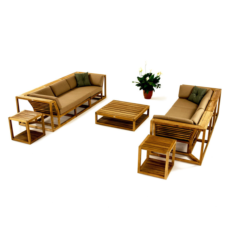 Westminster Teak Outdoor 7 - Piece Teak Conversation Set, Beige