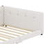 Structure de lit rembourrée avec tête de lit capitonnée et ports de charge USB intégrés-2107054620