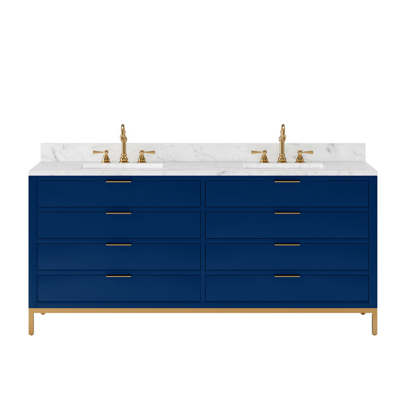 60'' W Double Vanity, 72", Monarch Blue