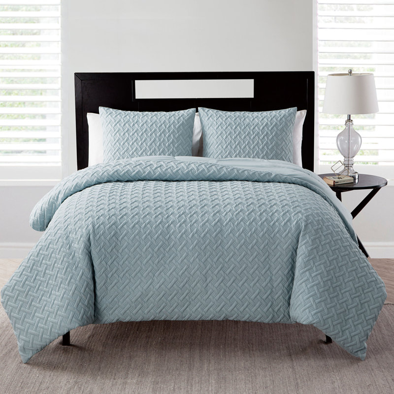 Nina II Embossed Comforter Set, Blue, Twin/Twin XL Comforter + 1 Standard Sham