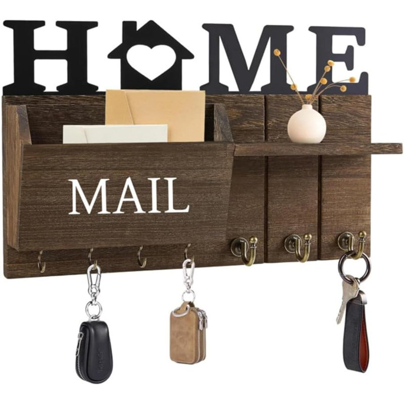 Wood Wall Organizer, Brown