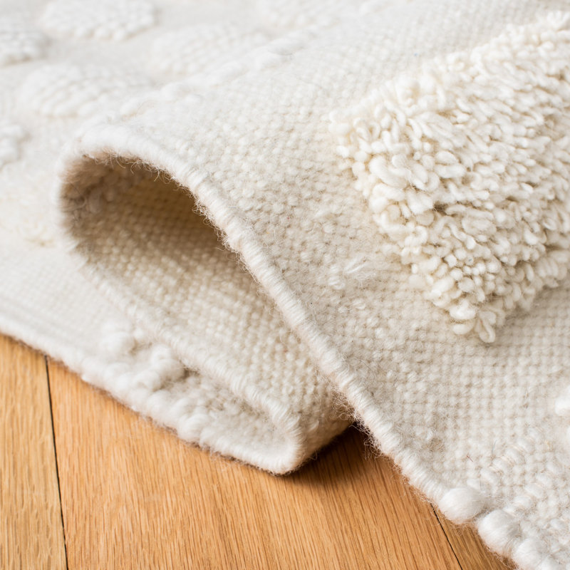Tapis géométrique en laine et en coton tissé à la main Eitzen Natura, Rectangle 5 pi x 8 pi