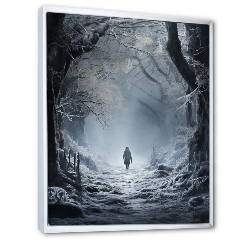 Winter Solitude - paysages, impressions d'art mural, H 40 po x l 30 po x P 1,5 po, Cadre flottant blanc
