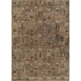 Hand Knotted Wool Area Rug in Bronze
