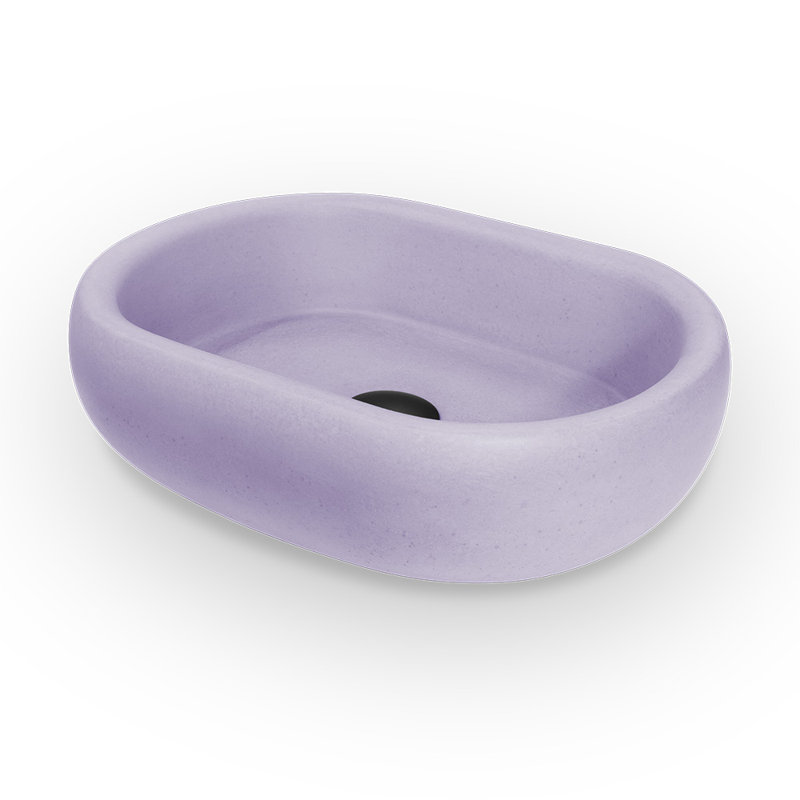 Newterra Handmade Oval Vessel Bathroom Sink, Lilac
