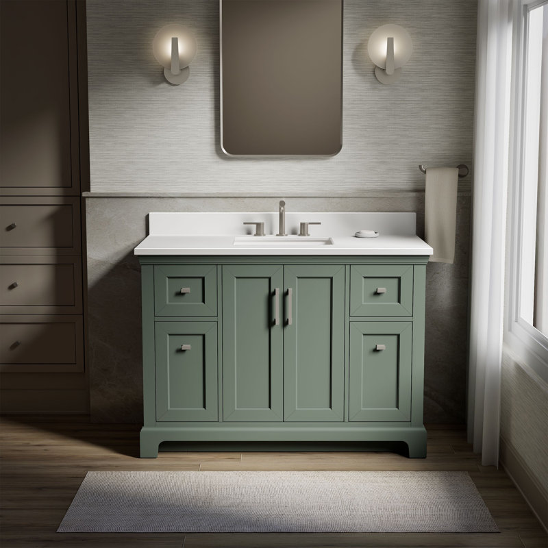 Meuble-lavabo avec lavabo et comptoir en quartz 48 po Charlemont
