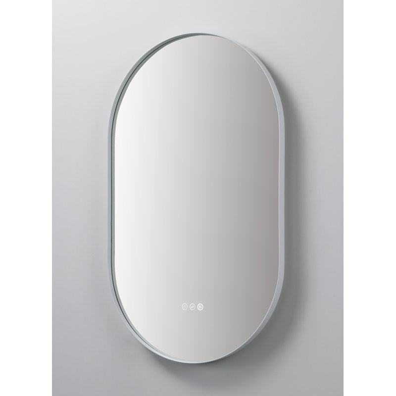 Shell LED Mirror, White, Oval, 35.43" x 21.65"