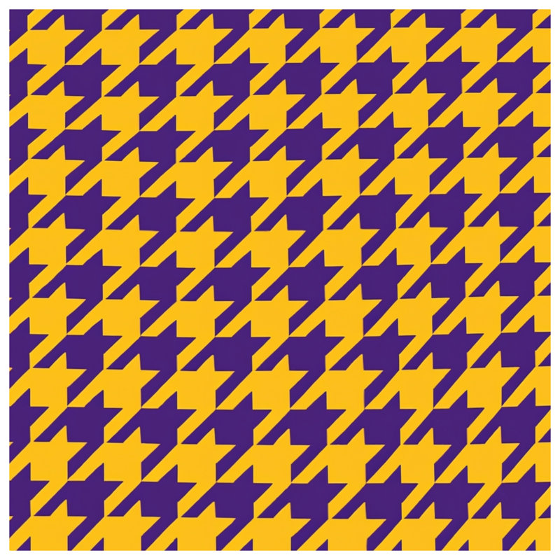 Purple Yellow Houndstooth Double Sided Throw Pillows, 20 x 20 inches