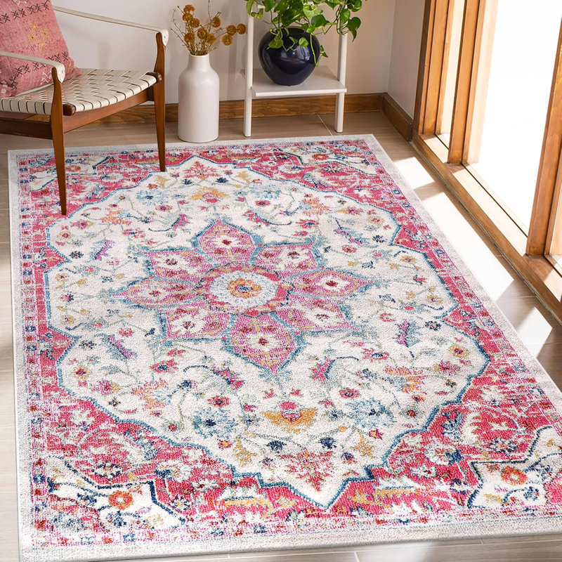 Soft Medium Pile Area Rugs Living Room Carpet Pad Oriental Vintage Rug Non Slip Entryway Rug 7665, Rectangle 200 x 290 cm