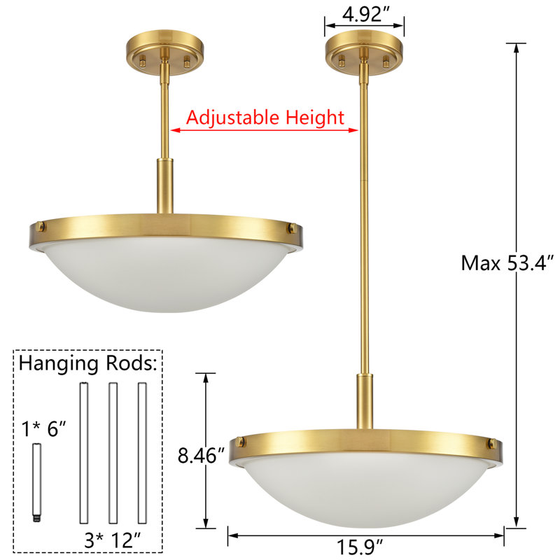 Luminaire suspendu bol 3 lumières Catima