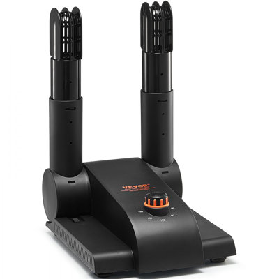 Séchoir à chaussures pliable à 180 ° à 2 tubes avec souffleur de chaleur noir et orange, ultra silencieux, séchage rapide pour bottes de travail, chaussures de ski, espadrilles, gants, chapeaux, casques