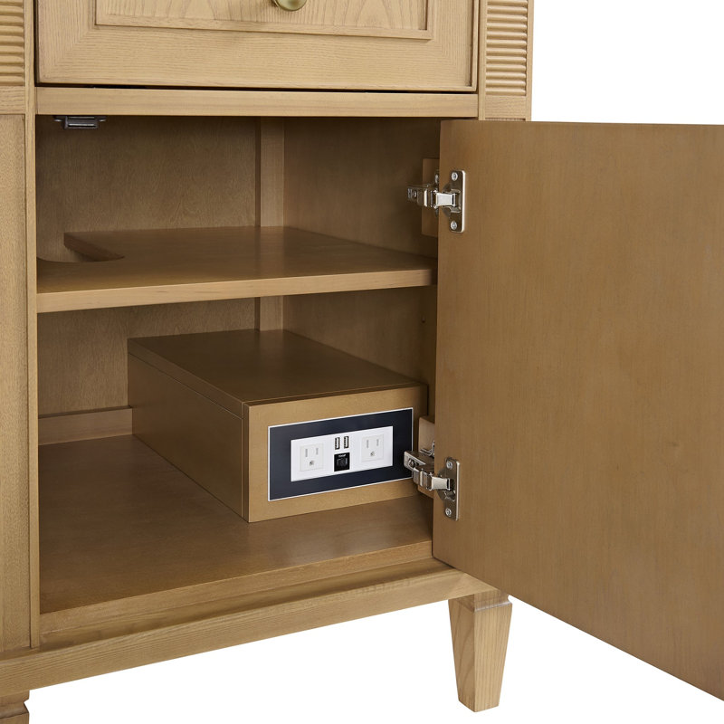 Lorelai 60'' W Double Vanity, Lime Delight Silestone, Light Natural Oak, 8" Widespread