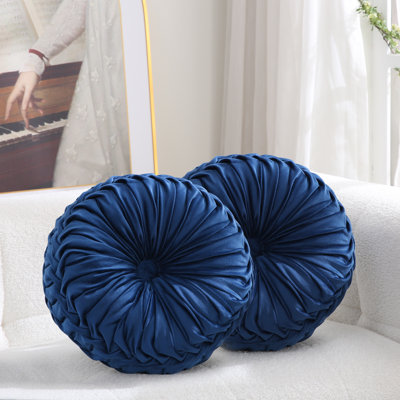 Coussin décoratif en velours rond 15 po (ensemble de 2)