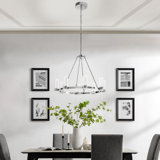 8 - Light Dimmable LED Wagon Wheel Chandelier