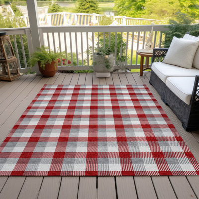 Tapis intérieur / extérieur rouge Nahlia 