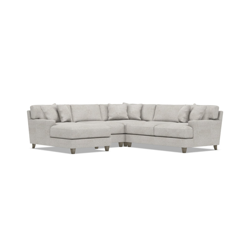 Mila Sectional, Light Gray Polyester, 33.5" H x 107" W x 107" D, Left Hand Facing