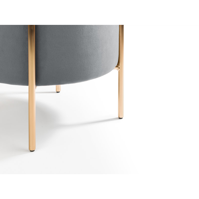 Accringt Stainless Steel Accent Stool, Grey