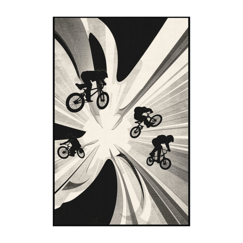 Tapis beige audacieux et éclectique Cain Bmx Park Stunt, 2 x 3