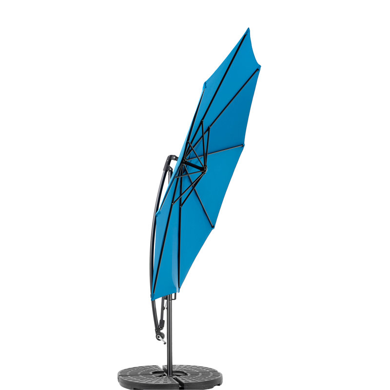 Parasol de patio 10 pi avec housse et cadre bleu foncé - Idéal pour l'extérieur Rouille - Stabilité accrue, Dark Blue